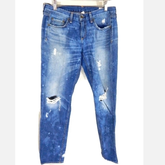 Rag & Bone Distressed Boyfriend Jeans Beacon - Picture 2 of 5